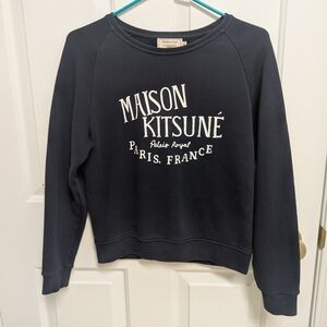 MAISON KITSUNE Dark Blue Crew Neck Sweater XS